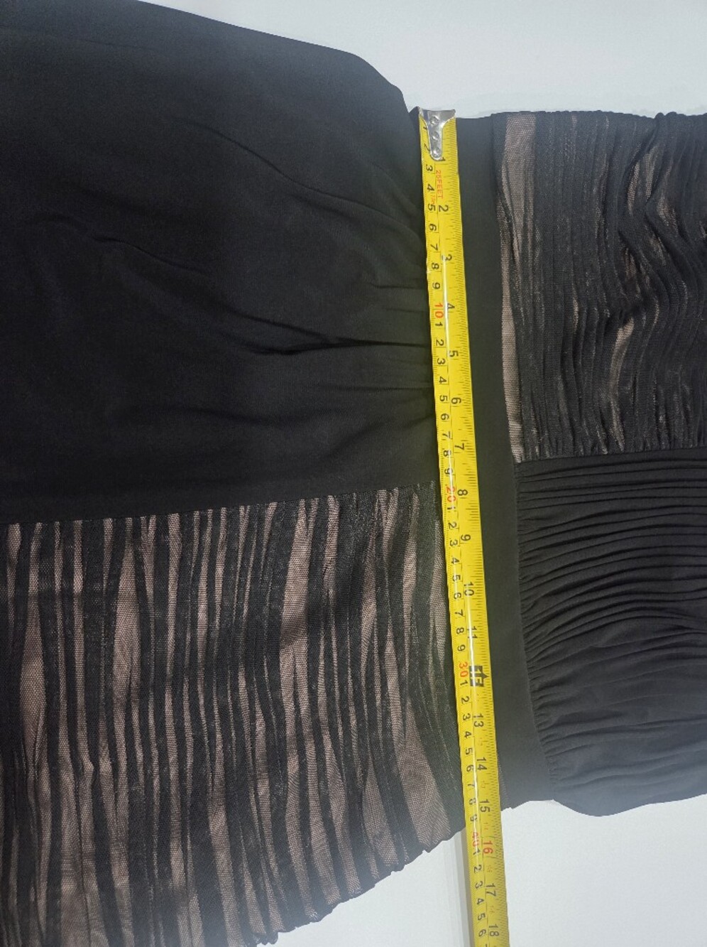 Adrianna Papell Black Sleeveless Mixed-Texture Midi Dress Sz.10 - Picture 7 of 10